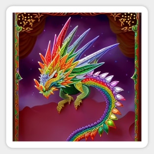 Rainbow Crystal Dragon Sticker